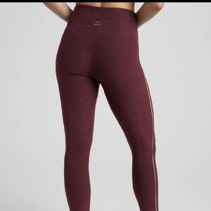 Beyond Yoga-Spacedye Ready Midi Legging- midnight burgundy Heather